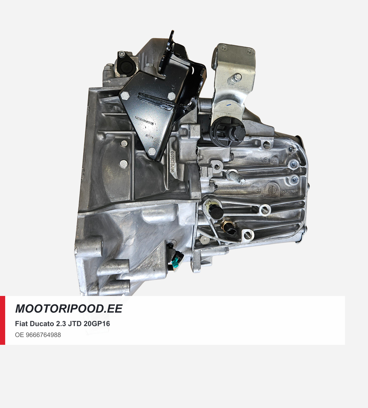 Fiat Ducato 2.3 JTD 20GP16 – uusi 6-vaihteinen manuaalivaihteisto, välityssuhde 13/68